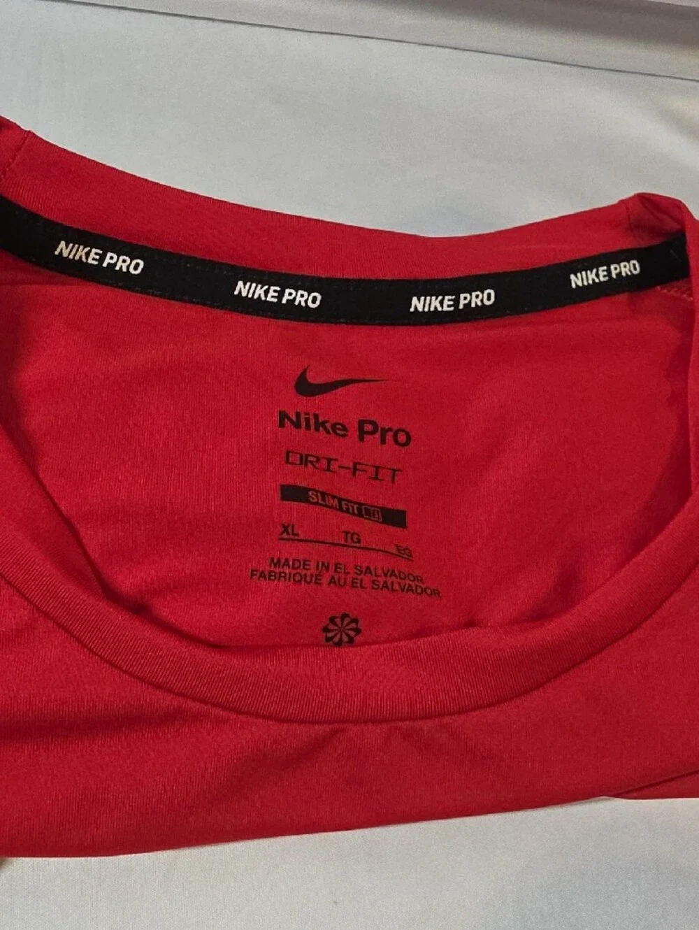 Nike Red Short Sleeve Athletic Tee with Black Swoosh